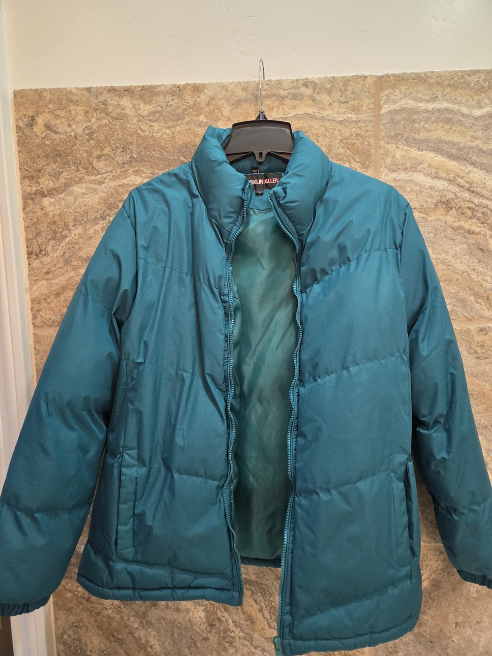 Franklin Allen Teal Puffer Jacket - Classic Women's Winter Coat XL EUC